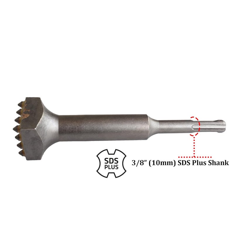 ACTINTOOL 5 5/8 in. x 1 1/4 in. 16 Tips Concrete Repair Patch Prepare SDS Plus Bushing Tool, 1 1/4 Inch Square Head Concrete Roughness Coating Remove Bushing Bit for Rotary Hammer (Pack of 1) - Image 2